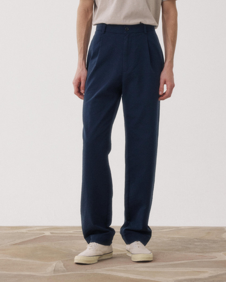 Pantalon Homme en Seersucker 'Canete' Marine Task - Image alternative