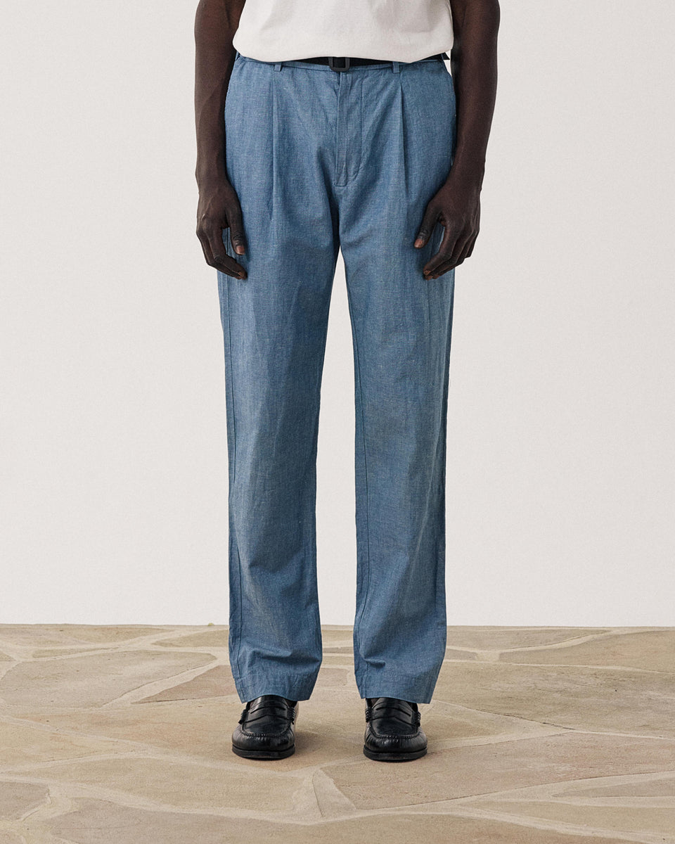 Pantalon Homme en Chambray de Lin & Coton Task - Image alternative