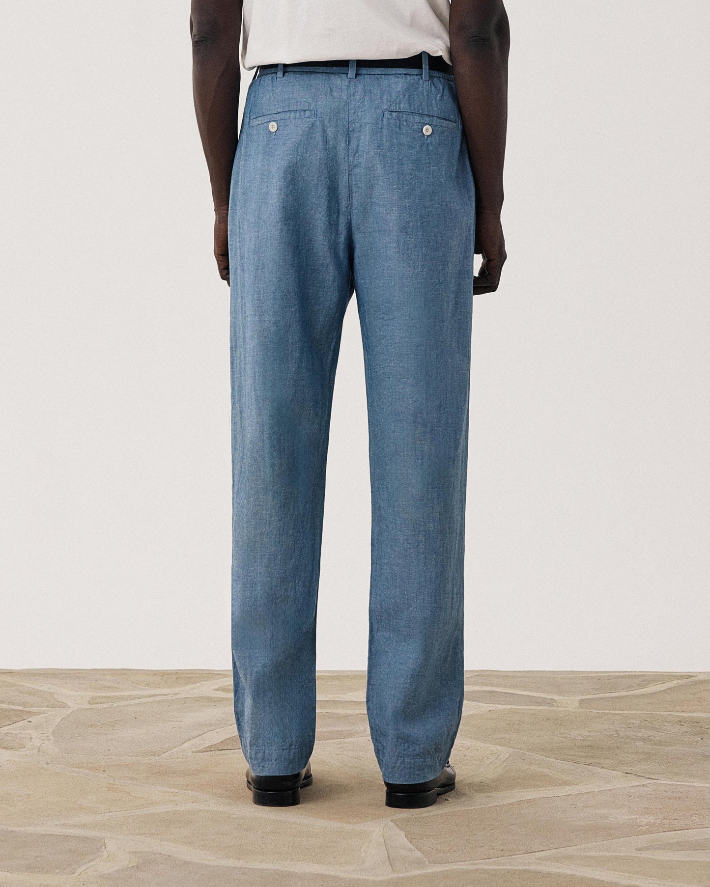 Pantalones de hombre de chambray de lino & algodón Chambray Task BF55116-01
