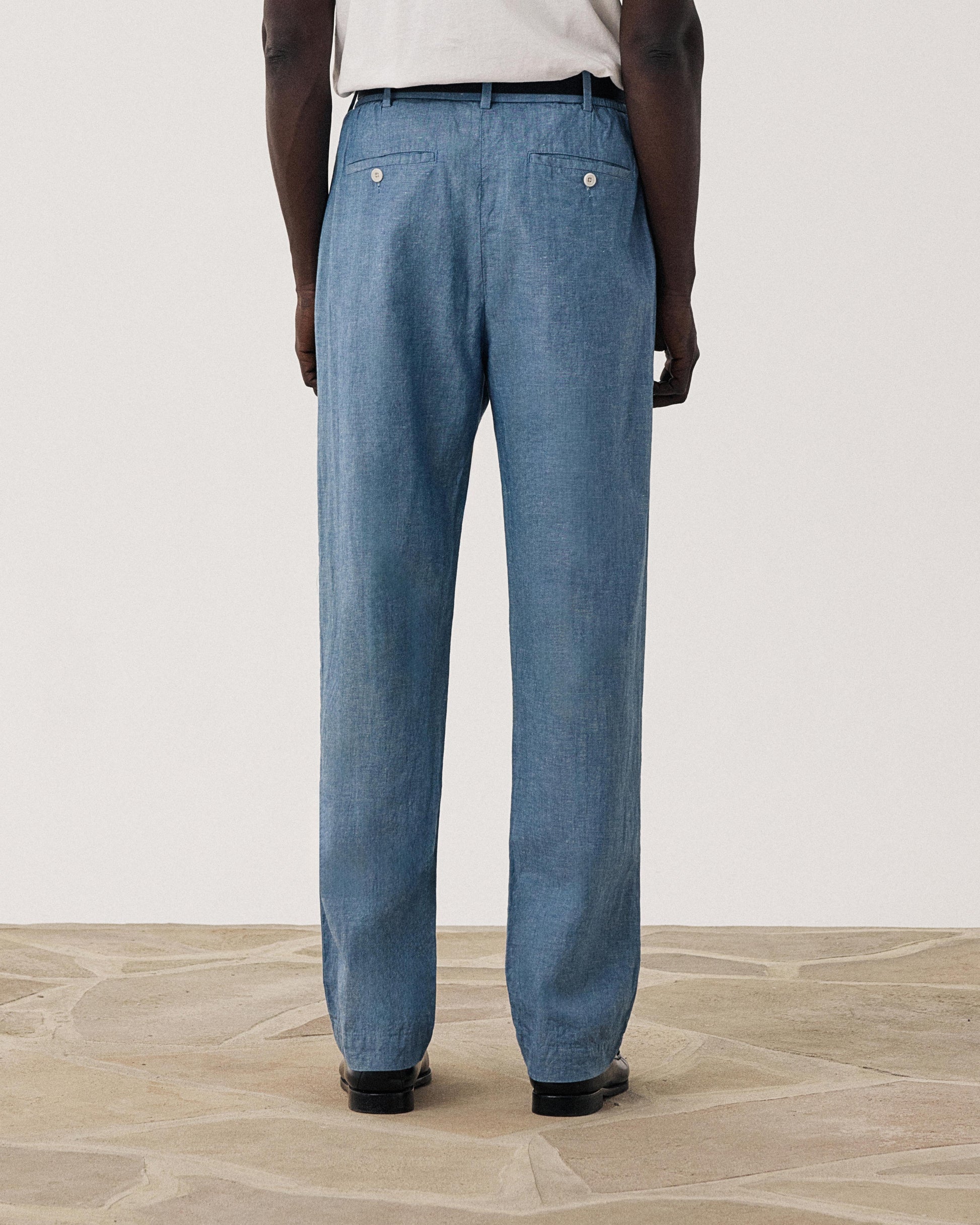 Pantalones de hombre de chambray de lino & algodón Chambray Task BF55116-01