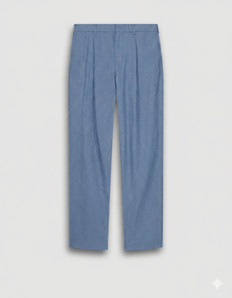 Pantalones Hombre en Lino & Algodón Chambray Chambray Task