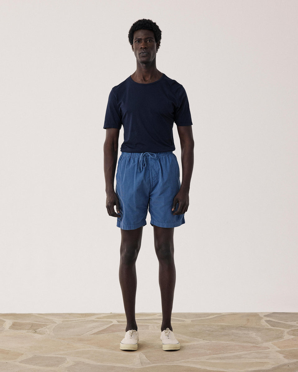 Short Homme en Velours Côtelé Bleu Denim Jog - Image principale