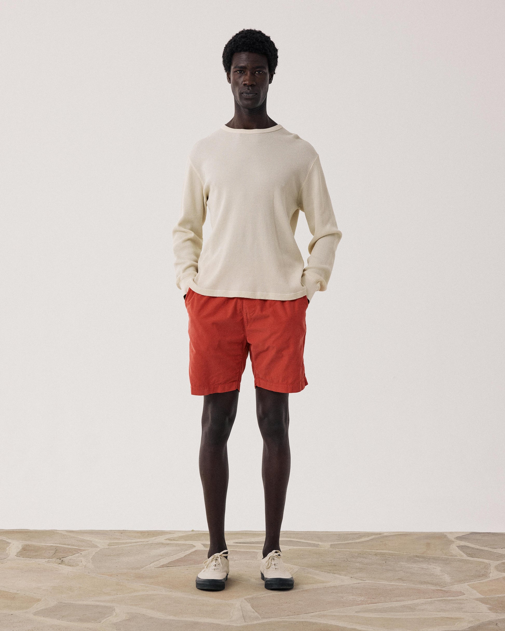 Men's Red Corduroy Shorts Jog BF57109-83