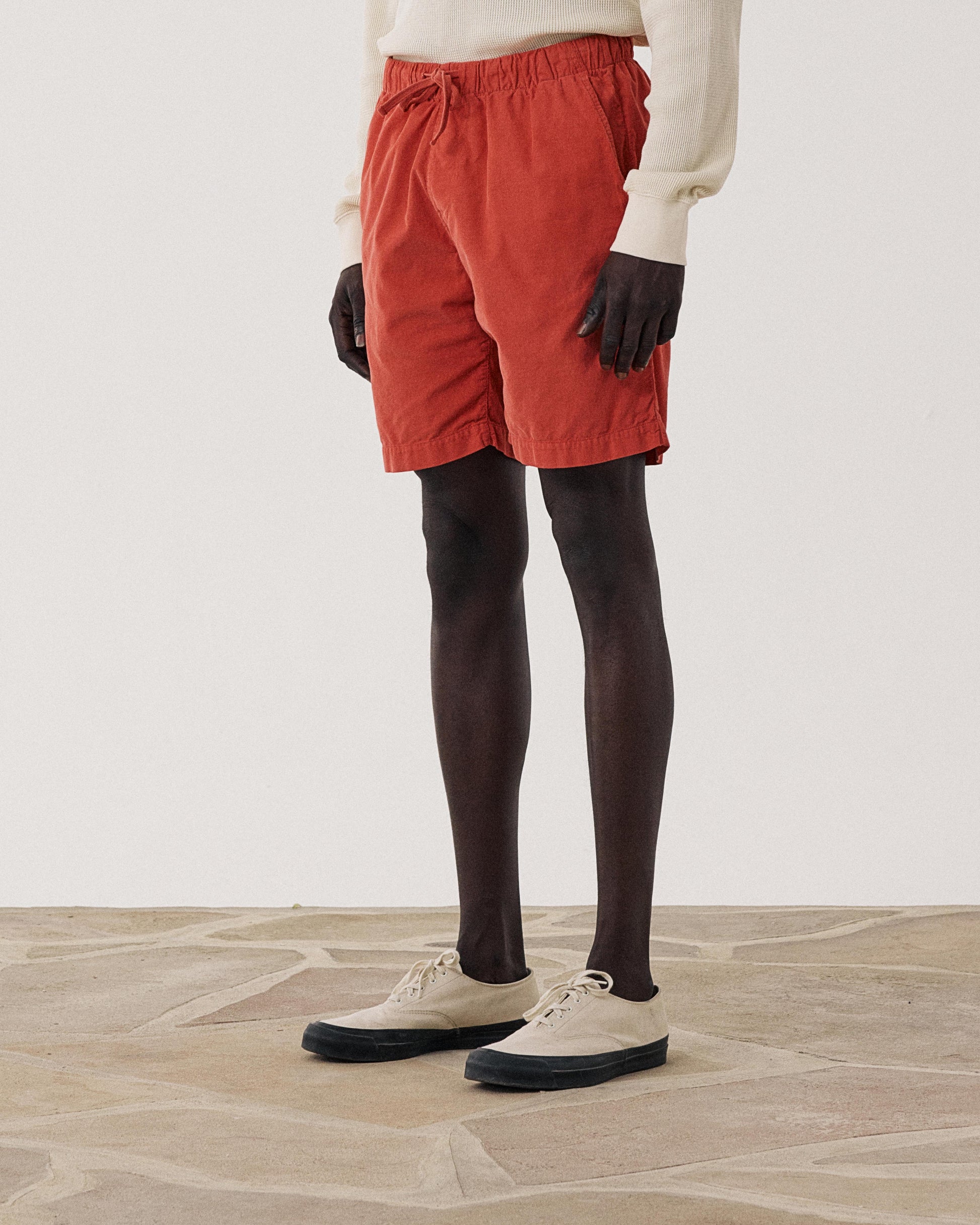 Men's Red Corduroy Shorts Jog BF57109-83