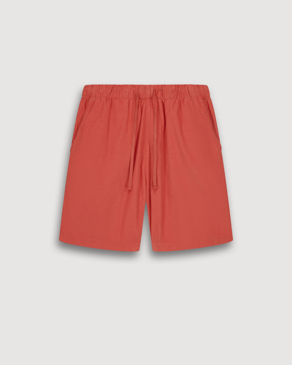 Short Homme en Velours Côtelé Rouge Jog - Image 3