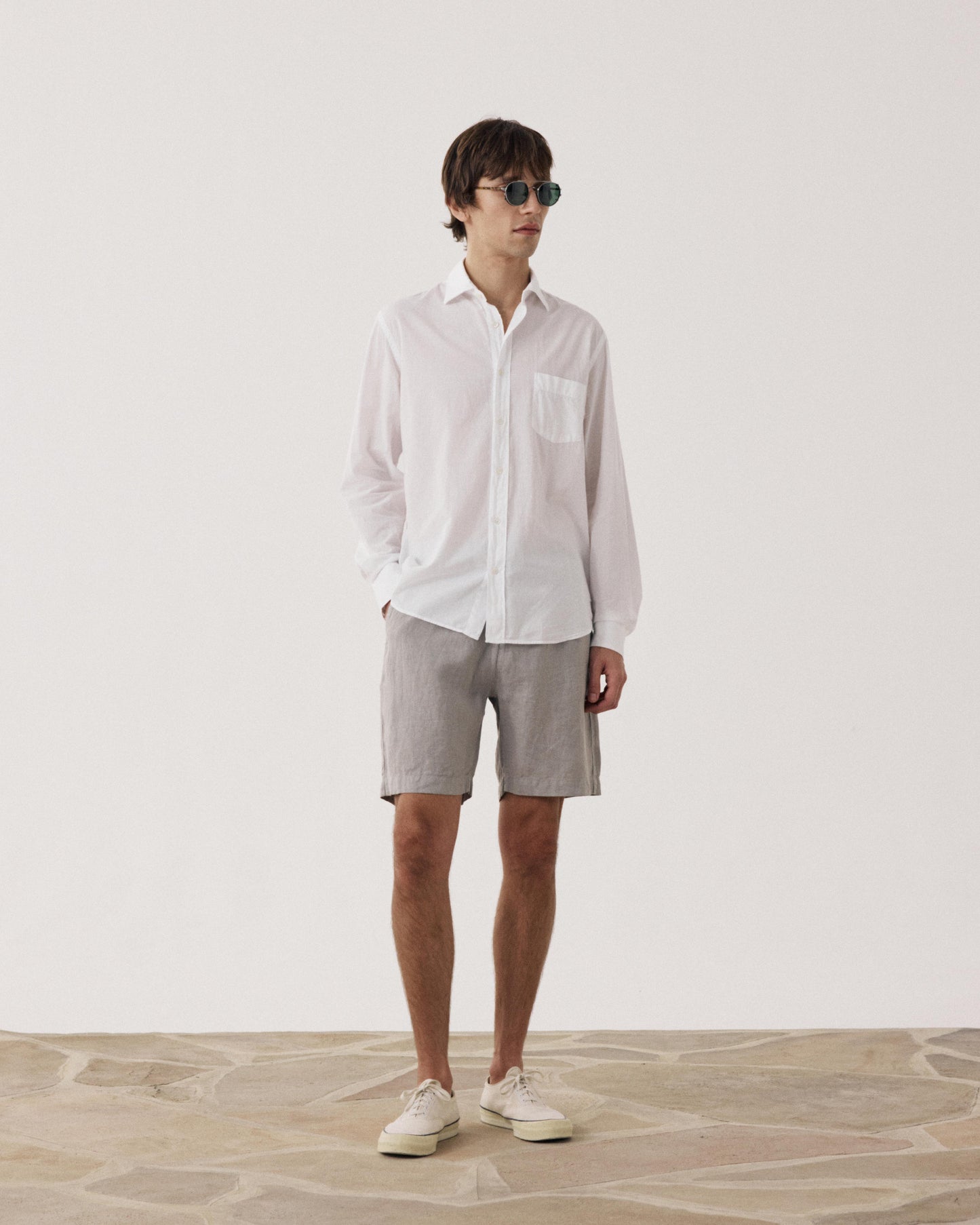 Short Homme en Lin Vert Sauge Joggy