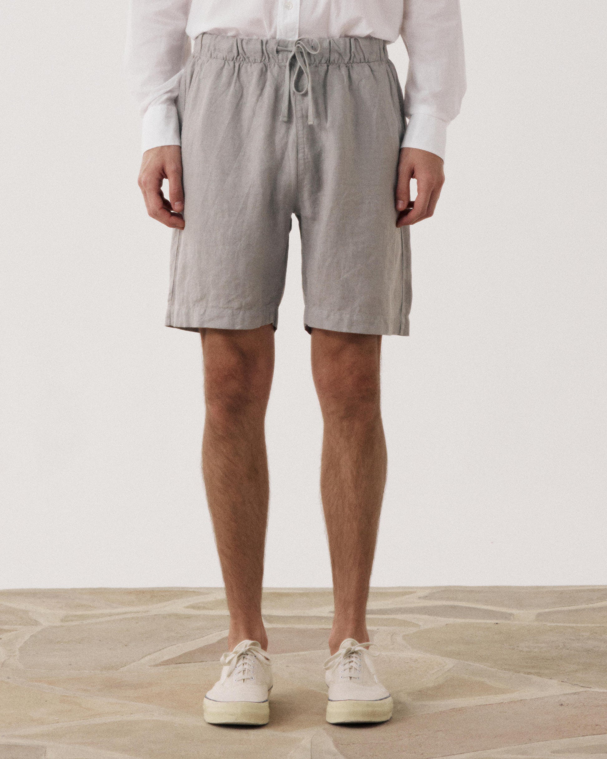 Short Homme en Lin Vert Sauge Joggy