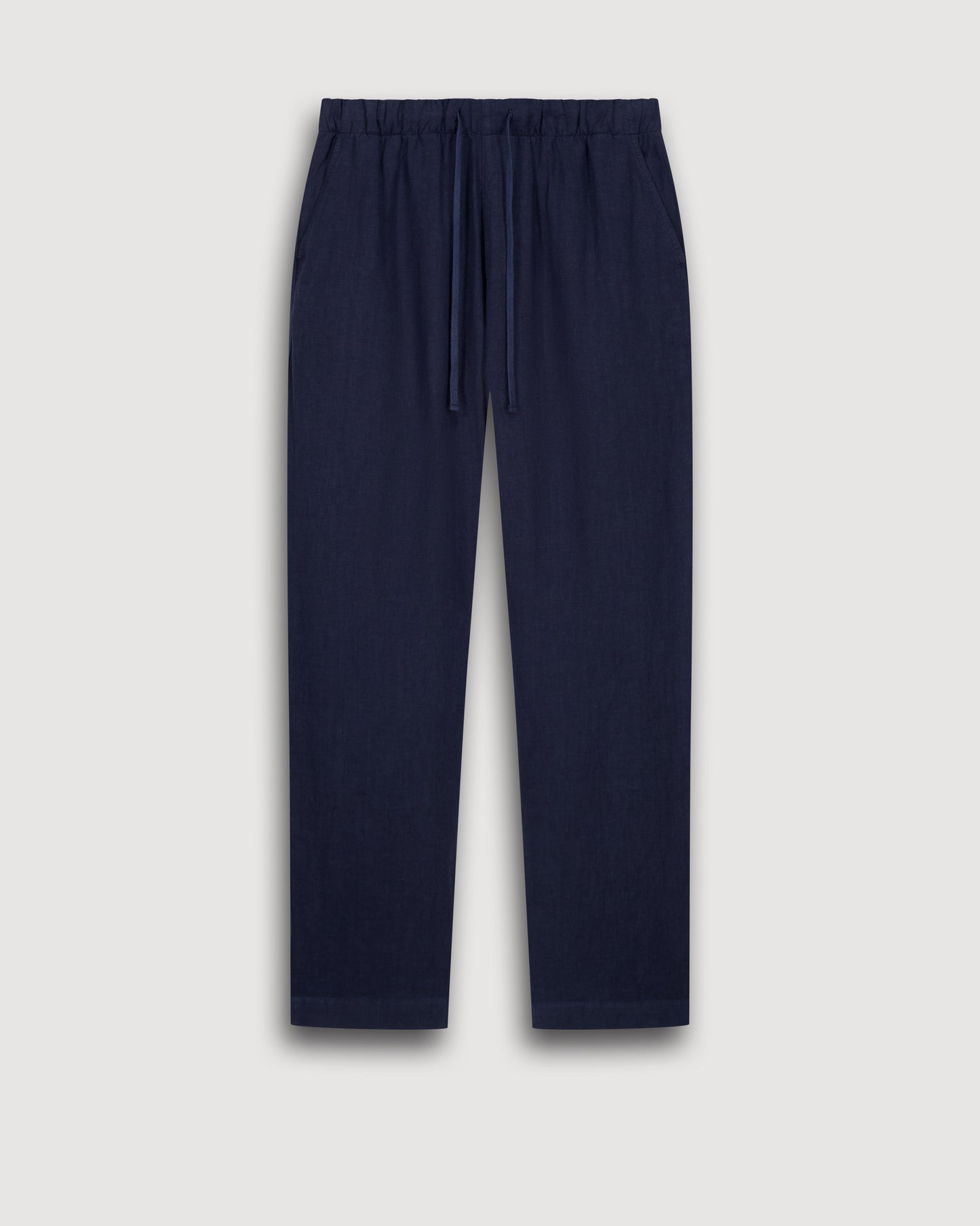 Pantalon Homme en Lin Bleu Marine Joggy
