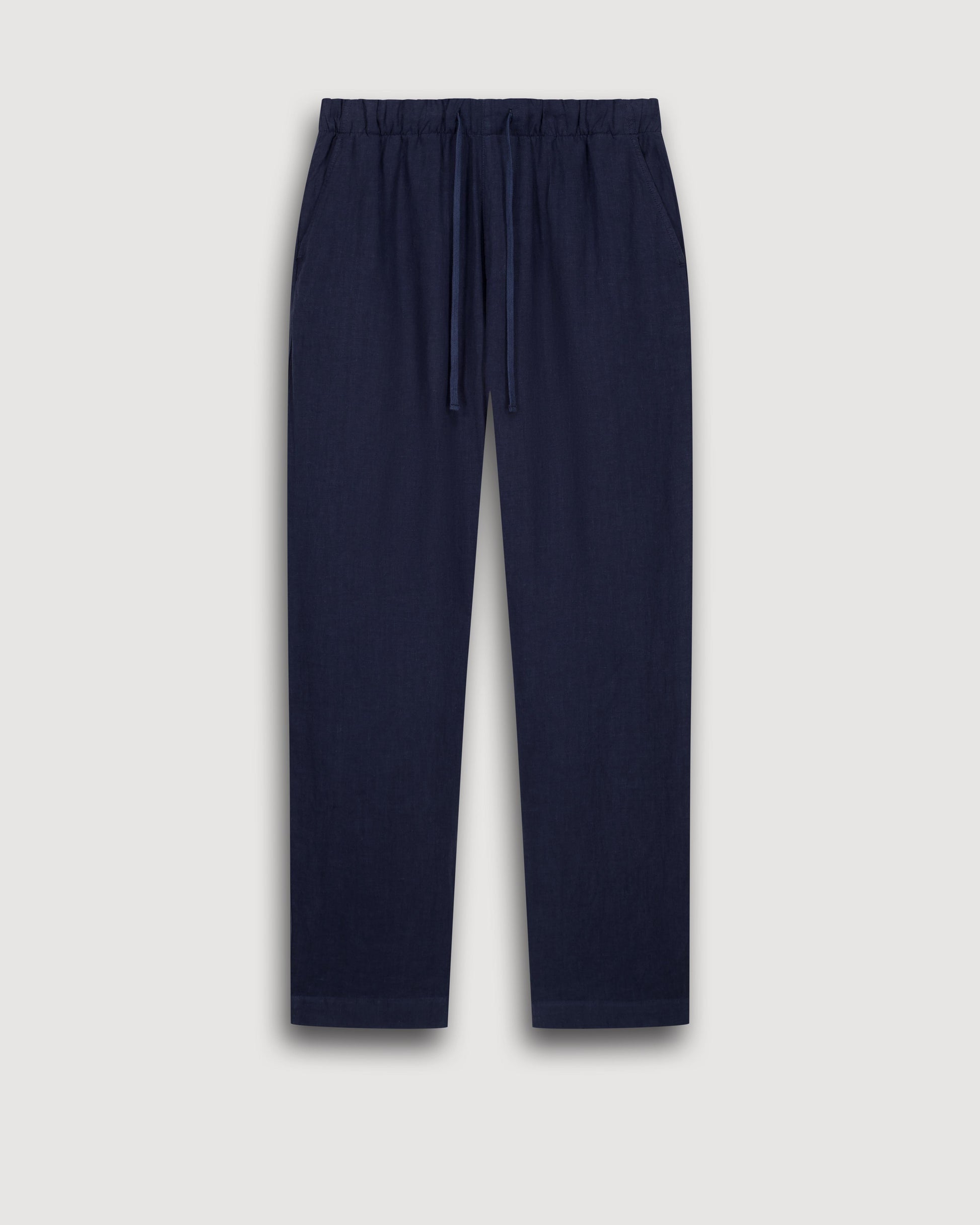 Pantalon Homme en Lin Bleu Marine Joggy