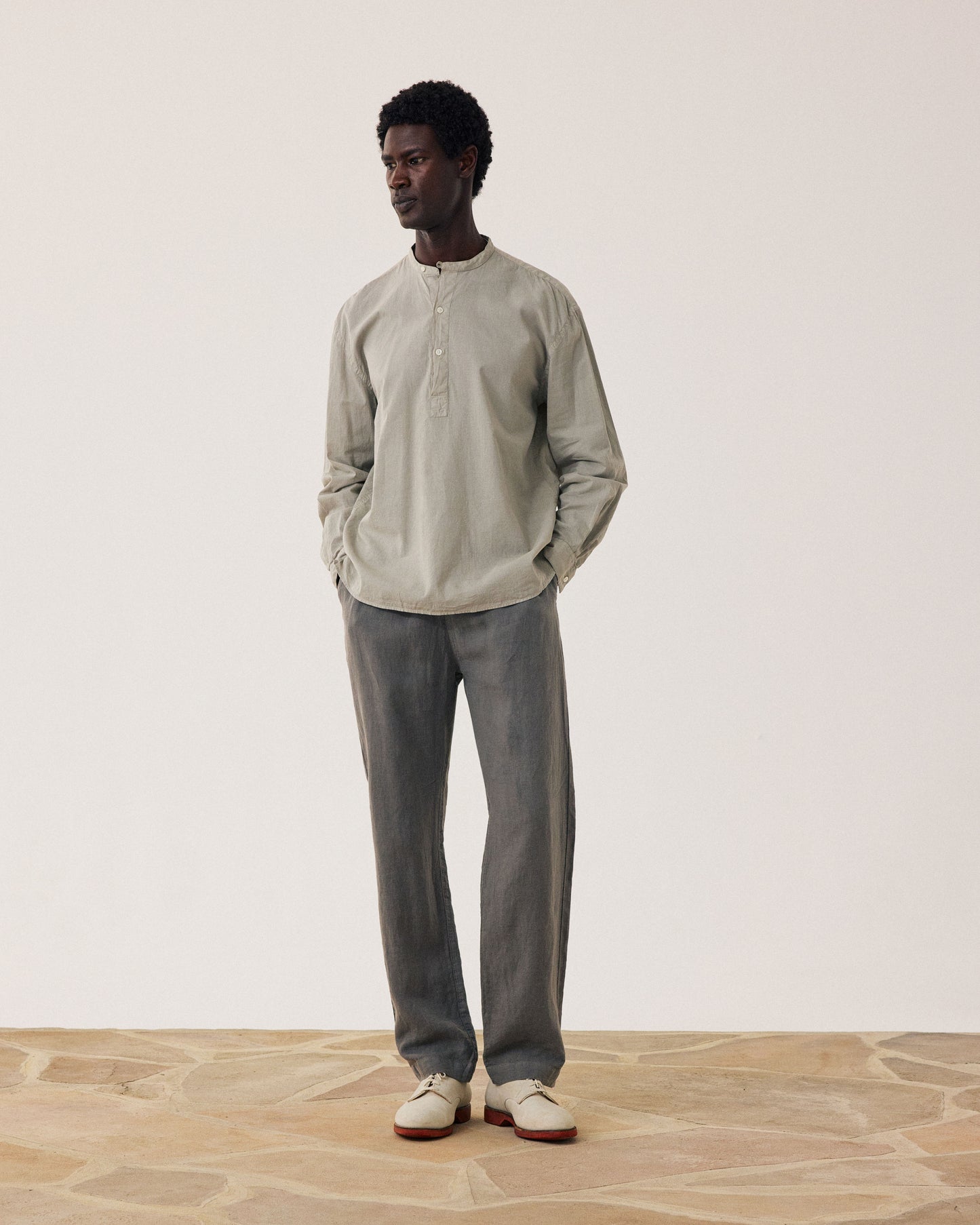 Pantalon Homme en Lin Vert Militaire Joggy