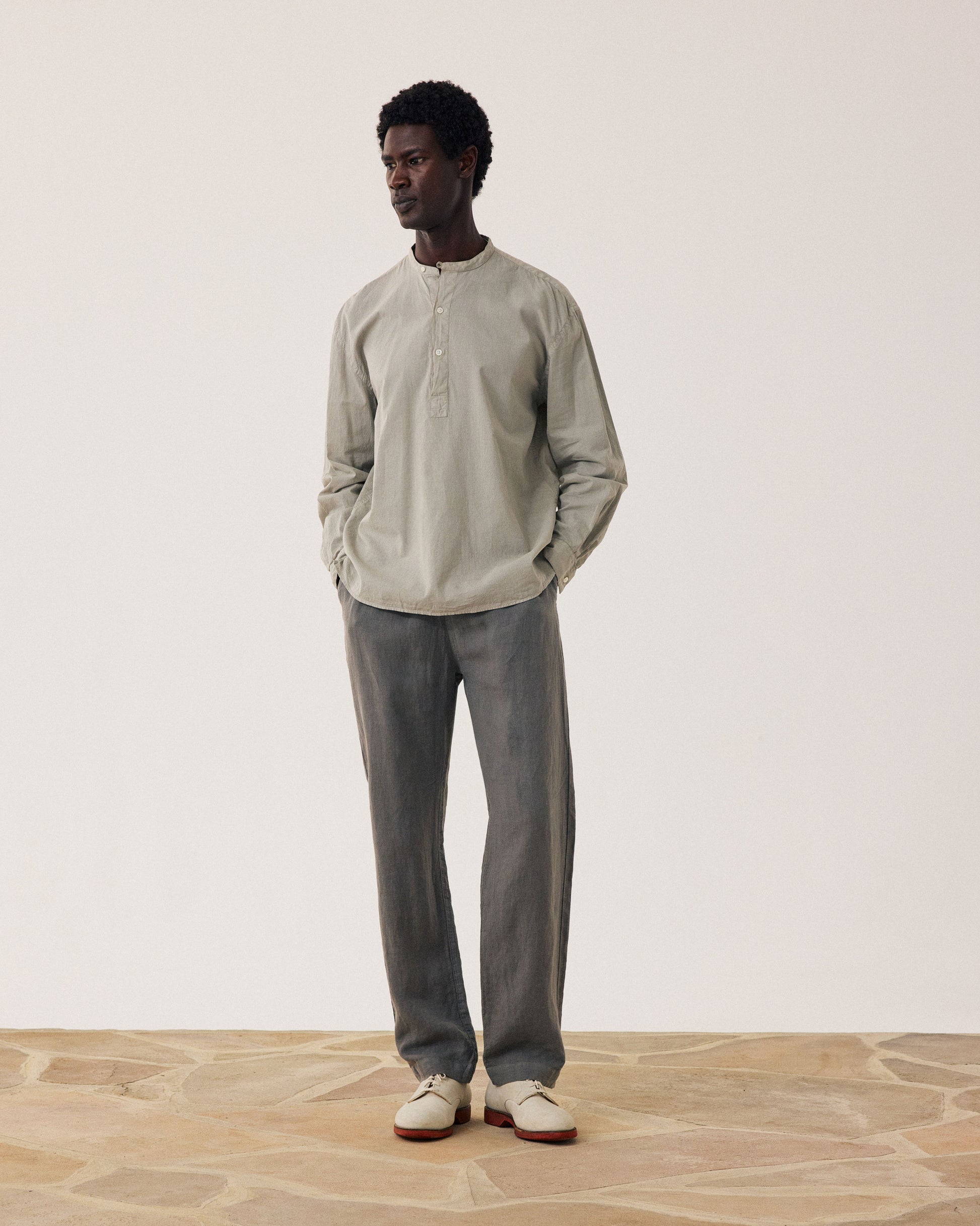 Pantalon Homme en Lin Vert Militaire Joggy