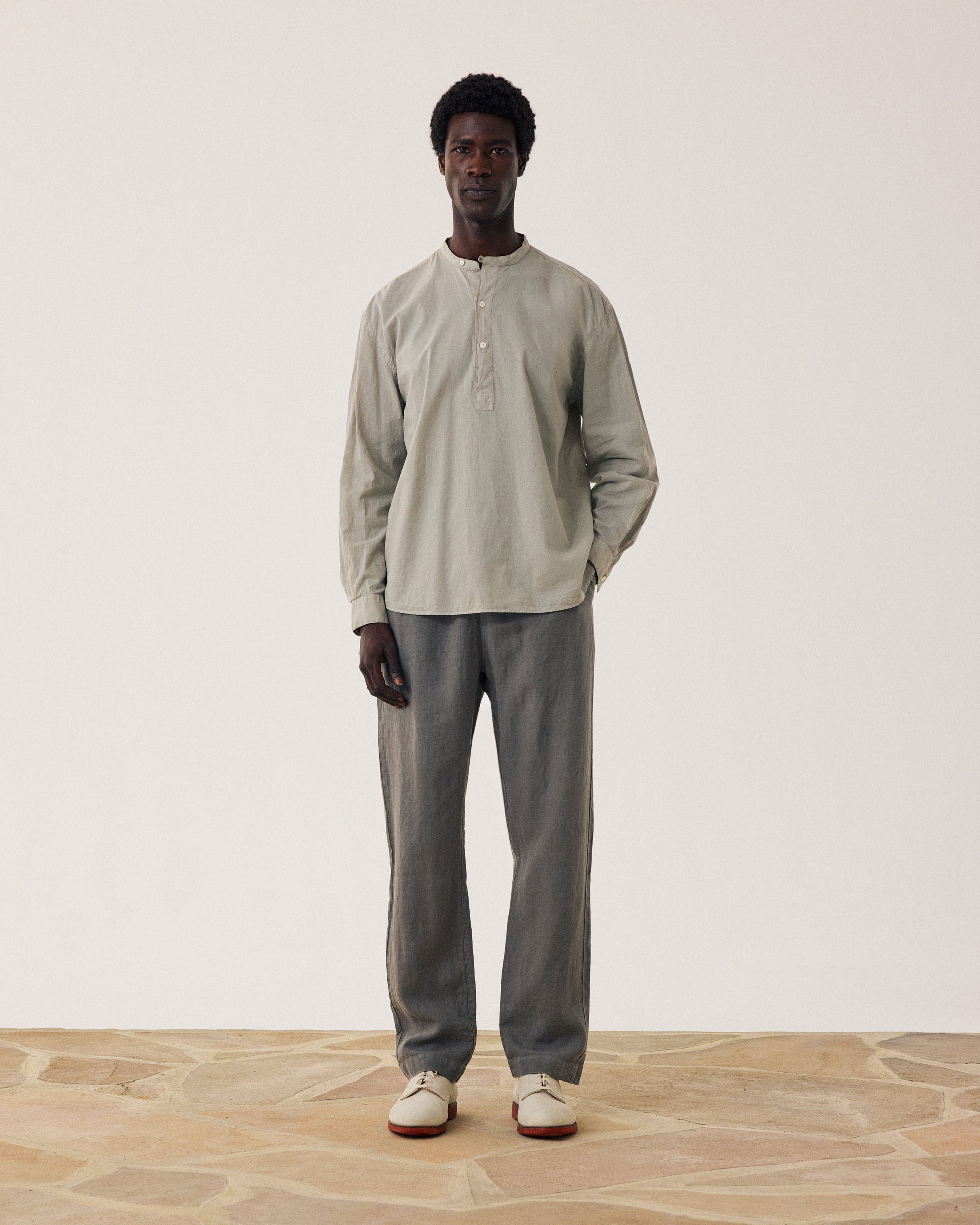 Pantalon Homme en Lin Vert Militaire Joggy