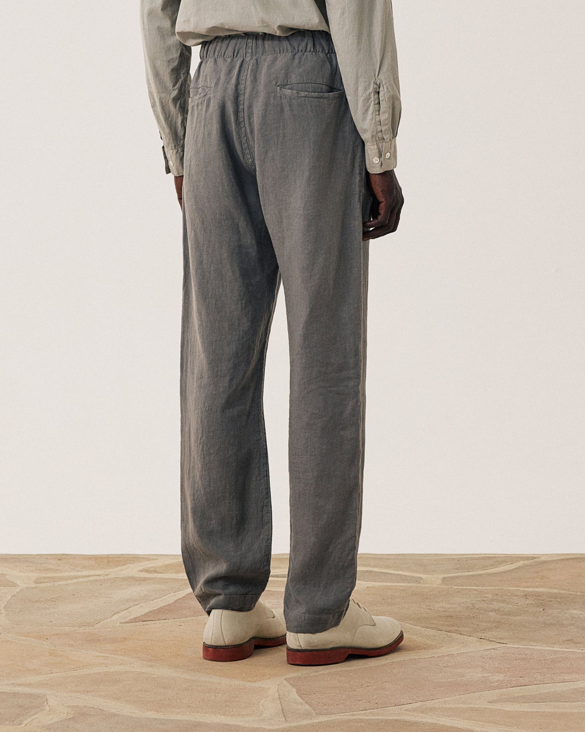 Pantalon Homme en Lin Vert Militaire Joggy