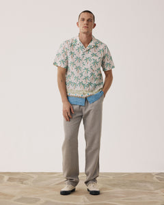 Pantalon Homme en Lin Vert Sauge Joggy