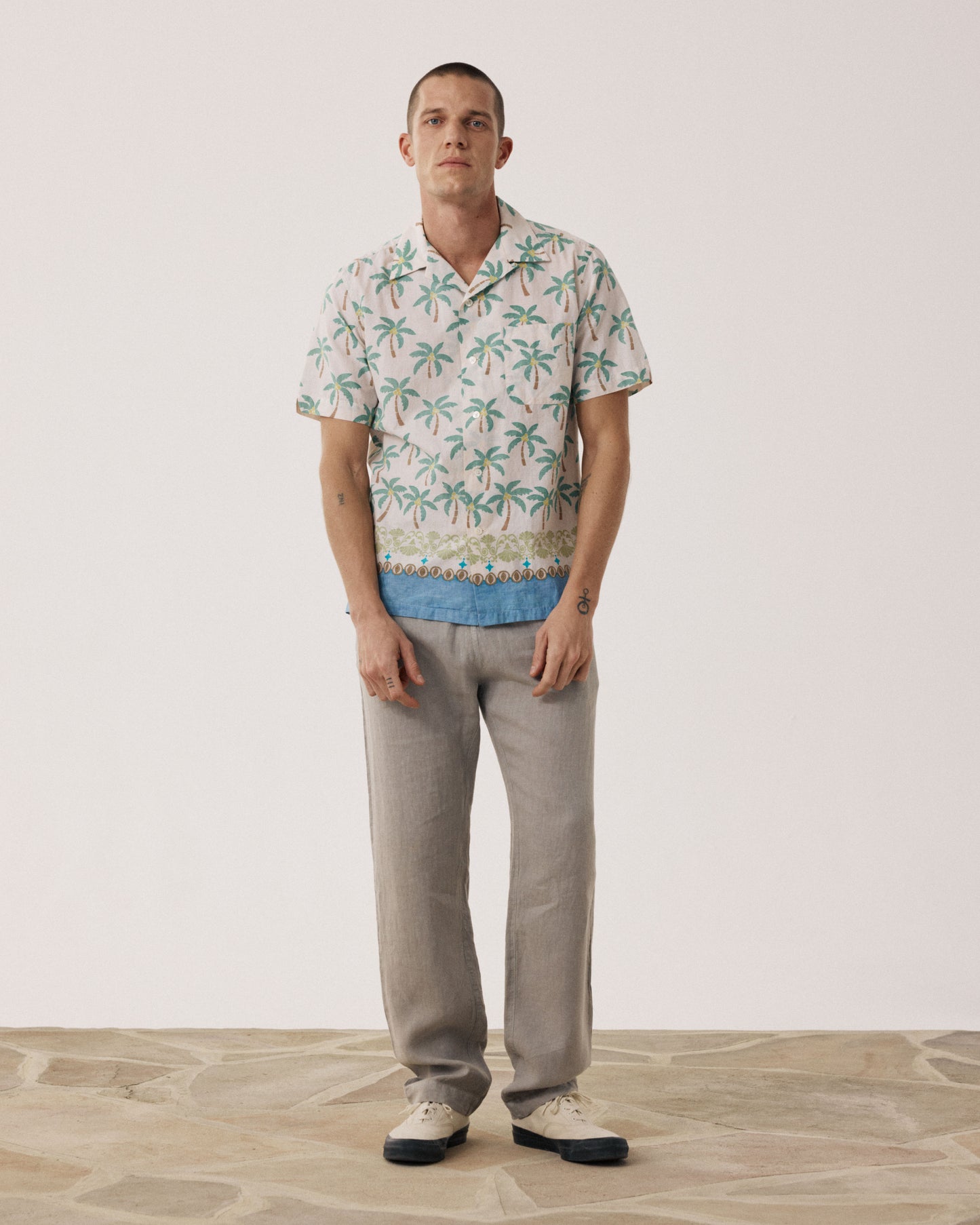 Pantalon Homme en Lin Vert Sauge Joggy