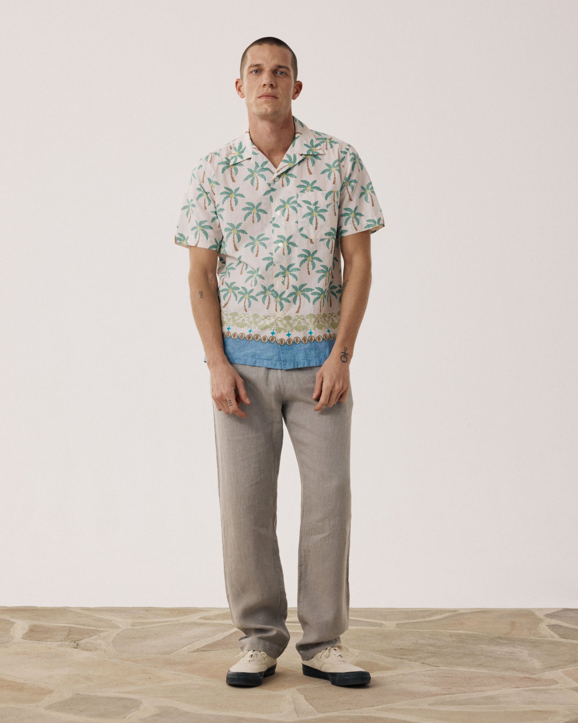 Pantalon Homme en Lin Vert Sauge Joggy
