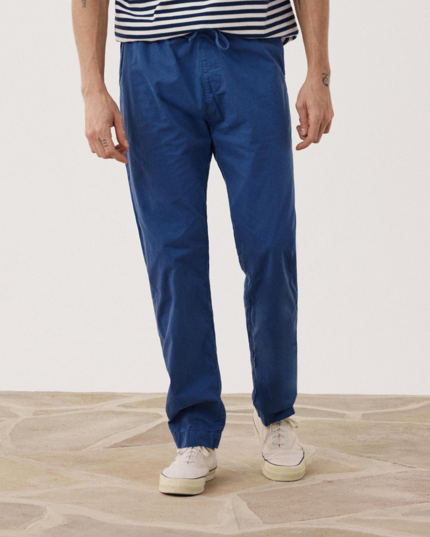 Pantalon Homme en Cotton Léger Bleu Indigo Joggy BF59103-60