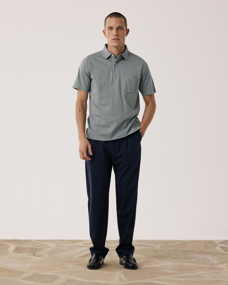 Polo Homme en Jersey de Coton Vert Militaire - Image alternative