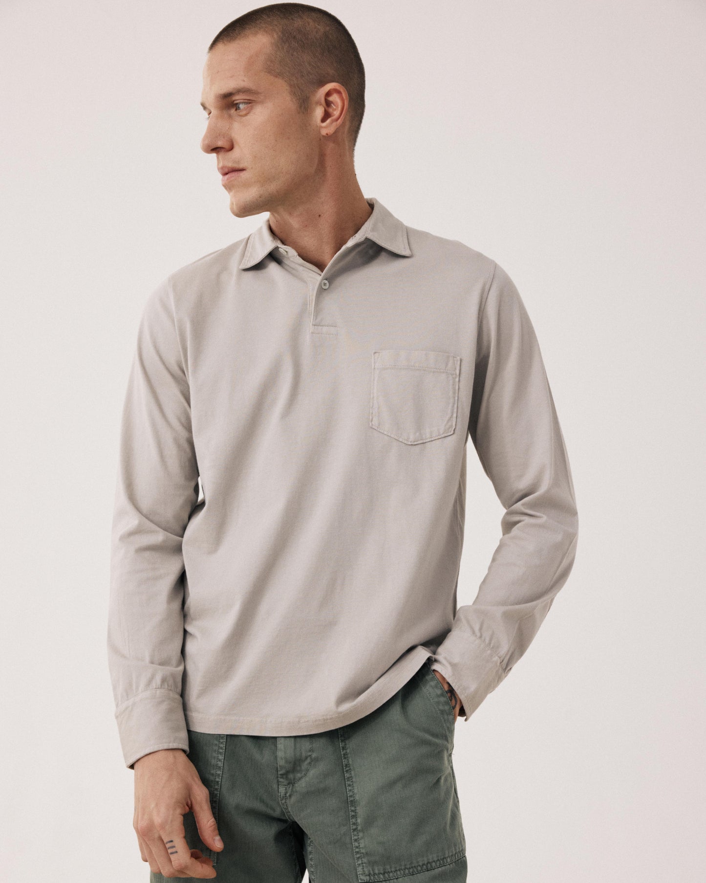Men's Sand Cotton Jersey Polo Shirt BF61300-12