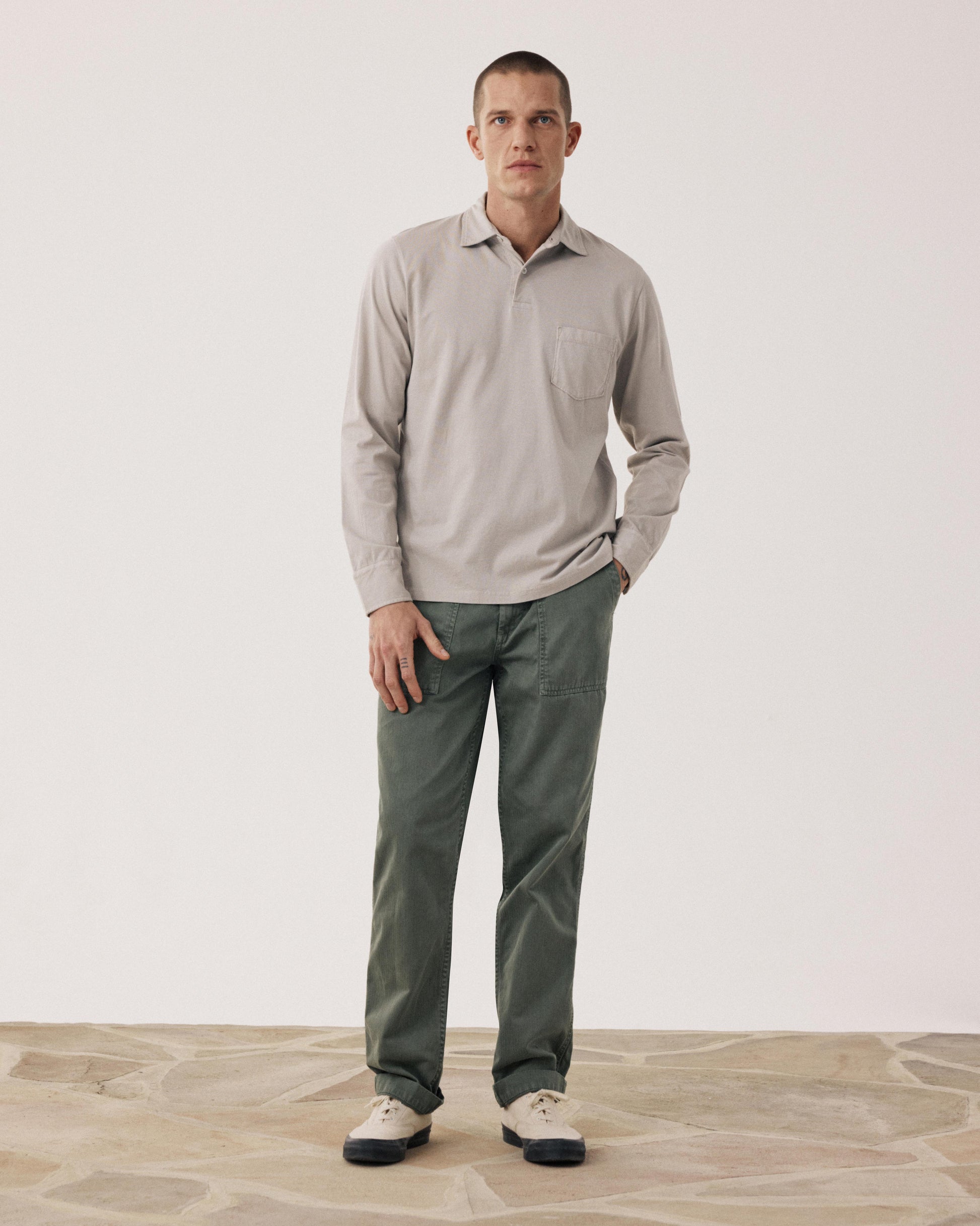 Men's Sand Cotton Jersey Polo Shirt BF61300-12