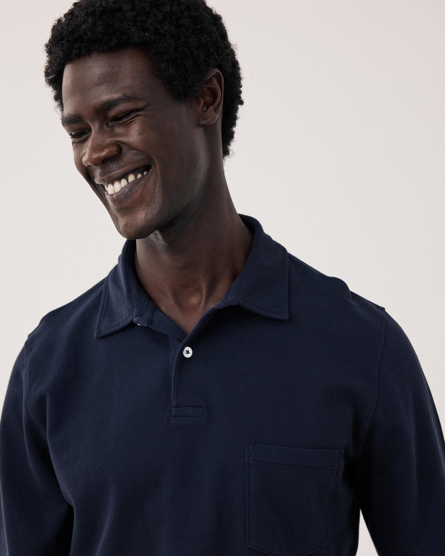 Polo Homme en Coton Piqué Bleu Nuit BF63300-03