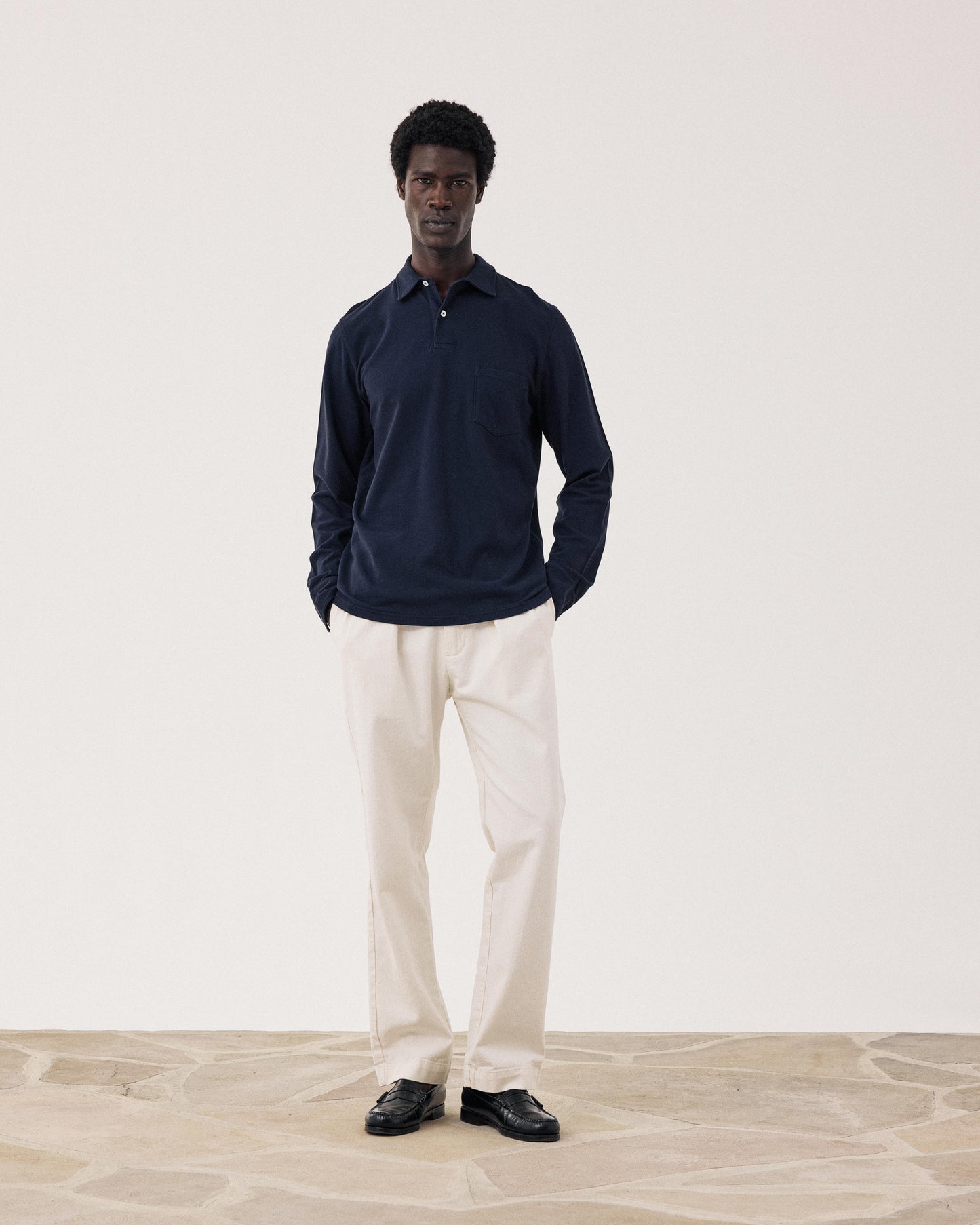 Polo Homme en Coton Piqué Bleu Nuit BF63300-03