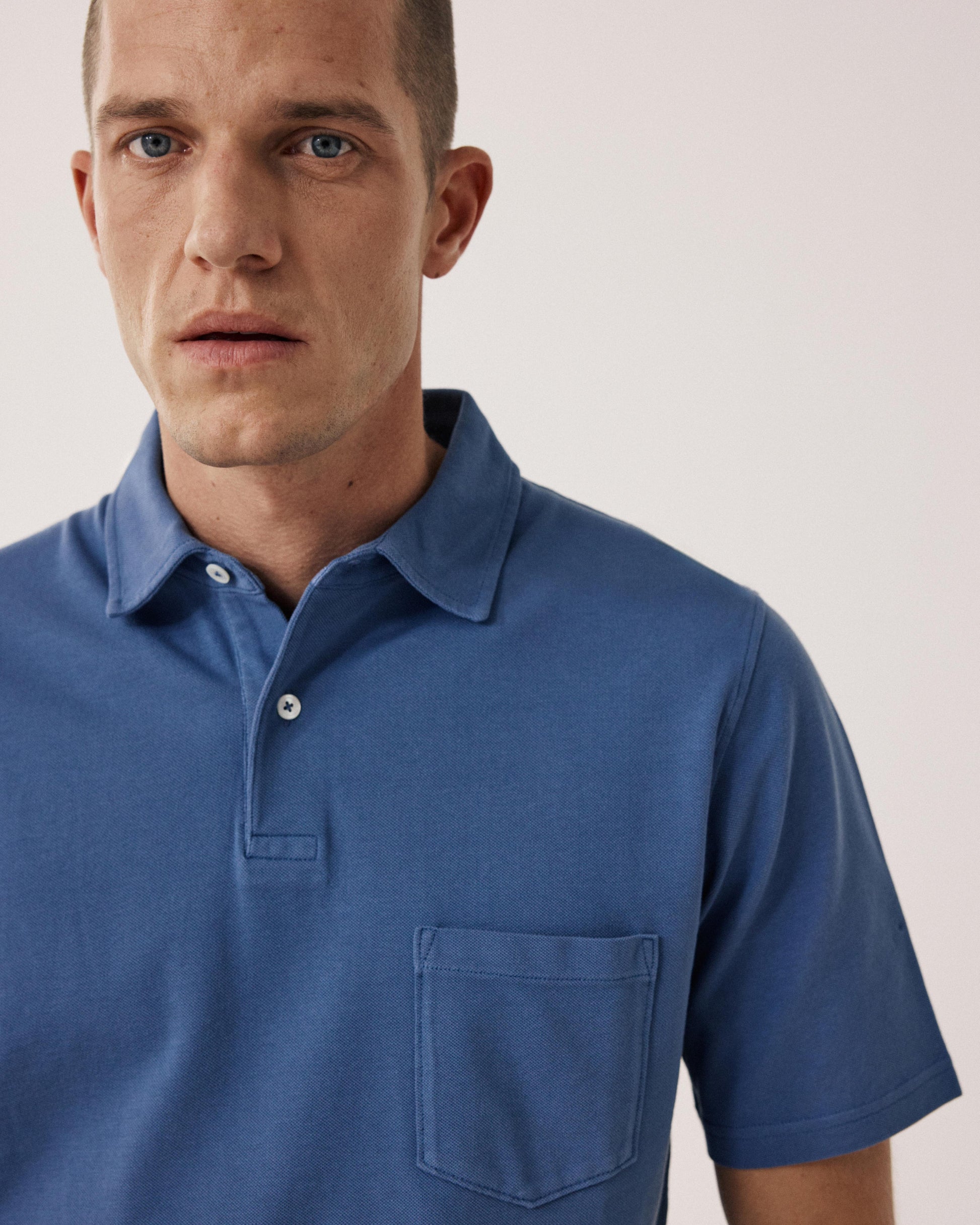 Polo de hombre en Algodón Piqué denim BF64300-07