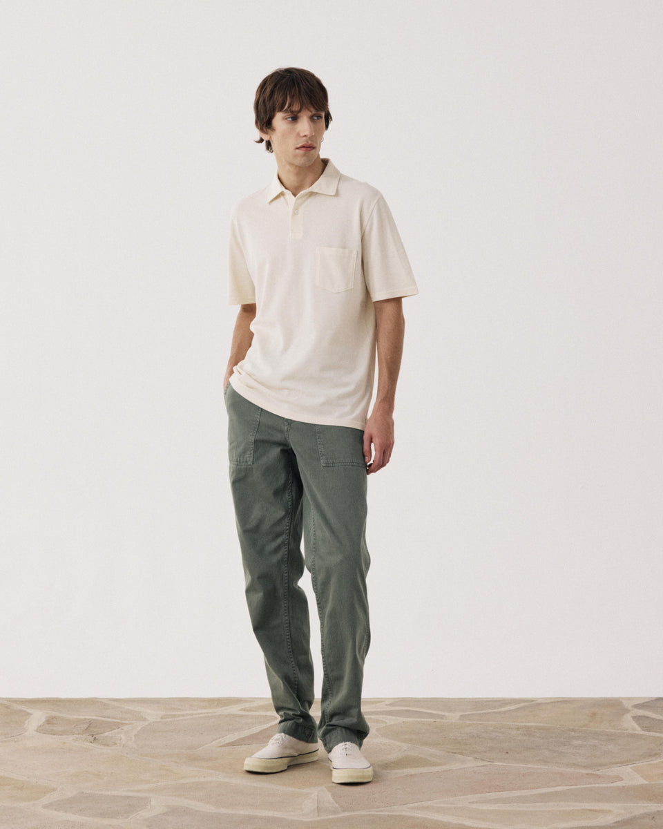 Polo Homme en Coton Piqué Vanille - Image alternative