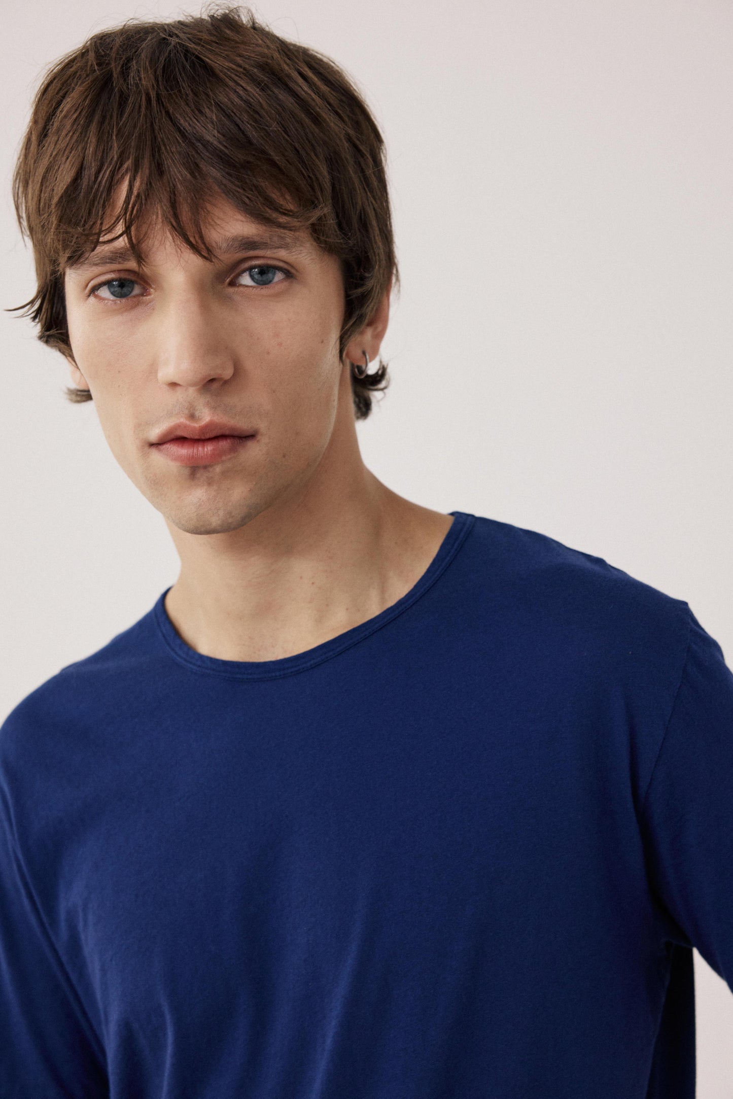 T-shirt Homme en Jersey de Coton Léger Bleu Indigo Light Crew BF65301-05