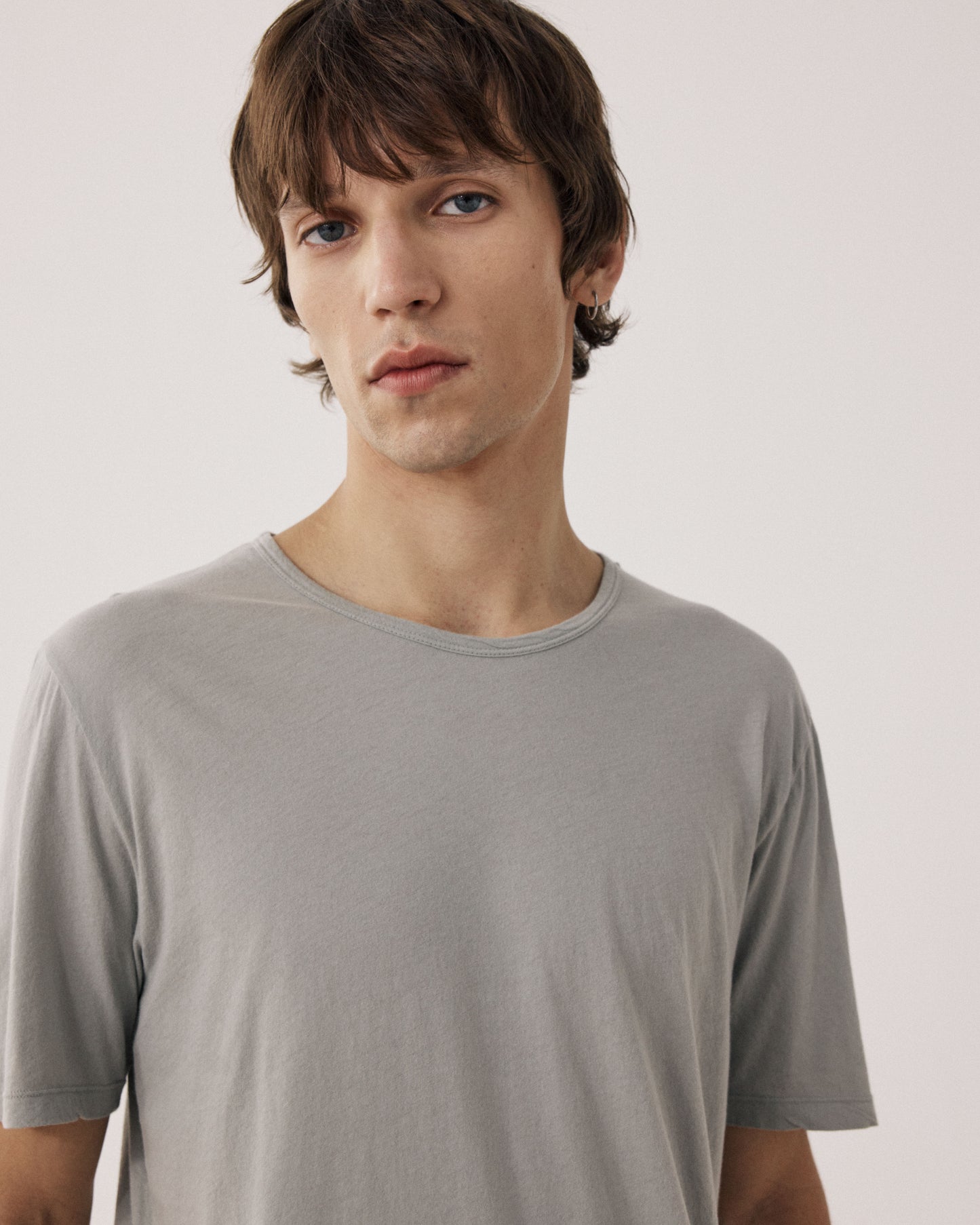 T-shirt Homme en Jersey de Coton Léger Vert Sauge Light Crew