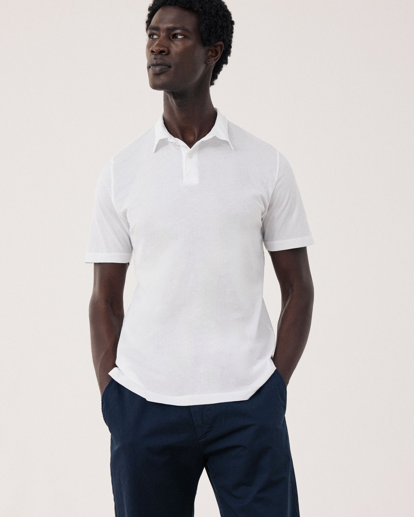 Polo para hombre de Jersey de Algodón Ligero blanco Light Polo BF66301-01