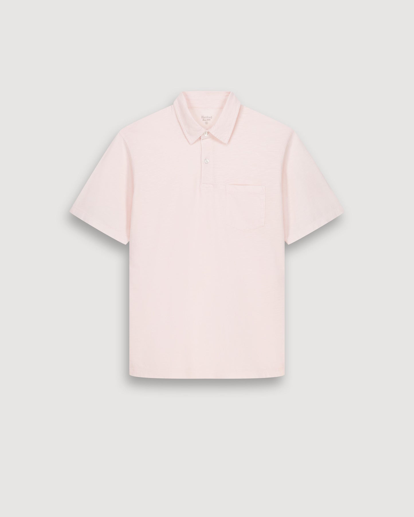 Polo Homme en Coton Slub Rose Pâle BF69303-13