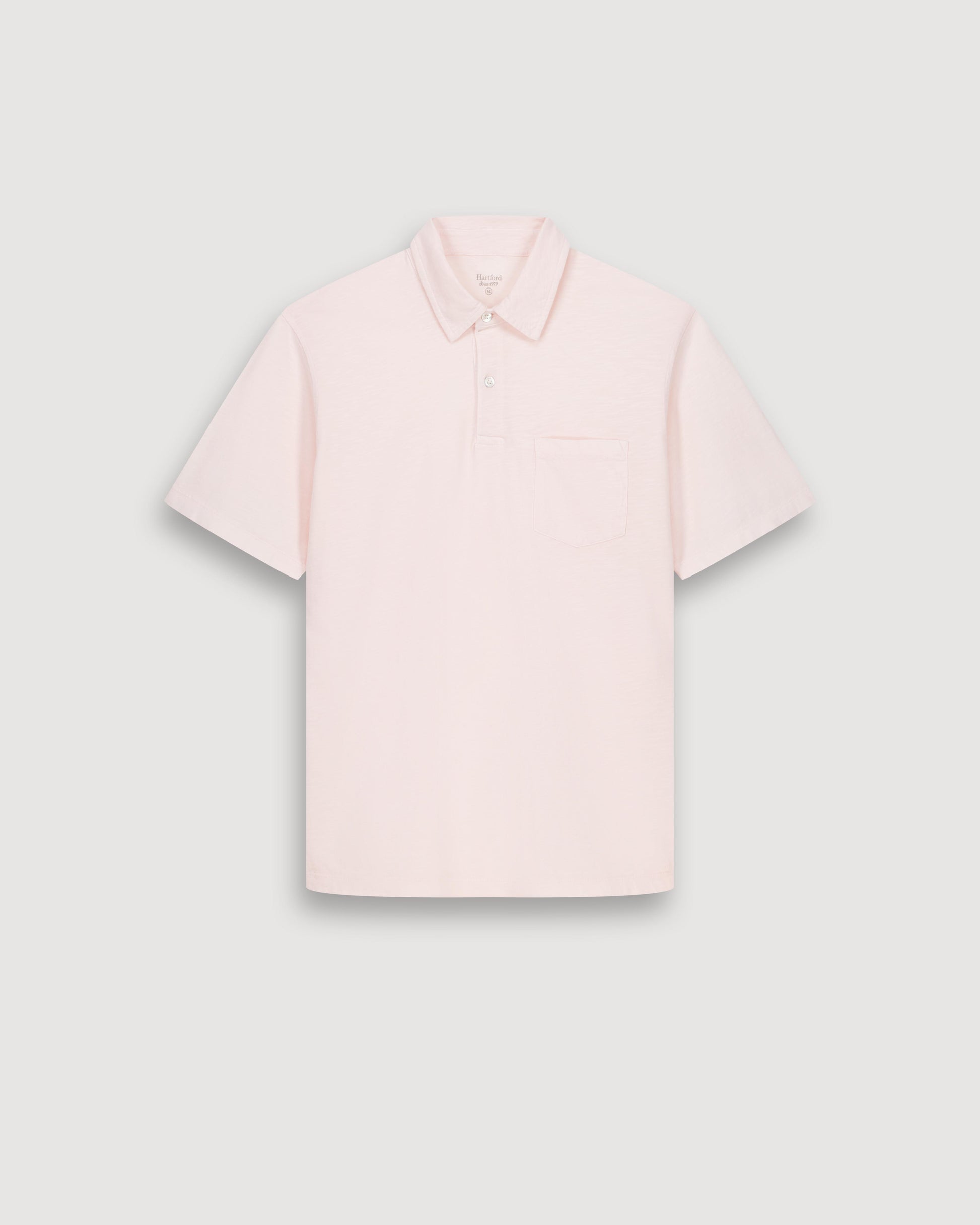 Polo Homme en Coton Slub Rose Pâle BF69303-13