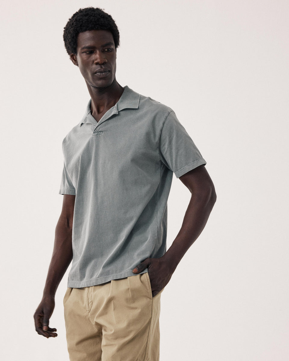 Polo Homme en Jersey Vert Cactus - Image principale