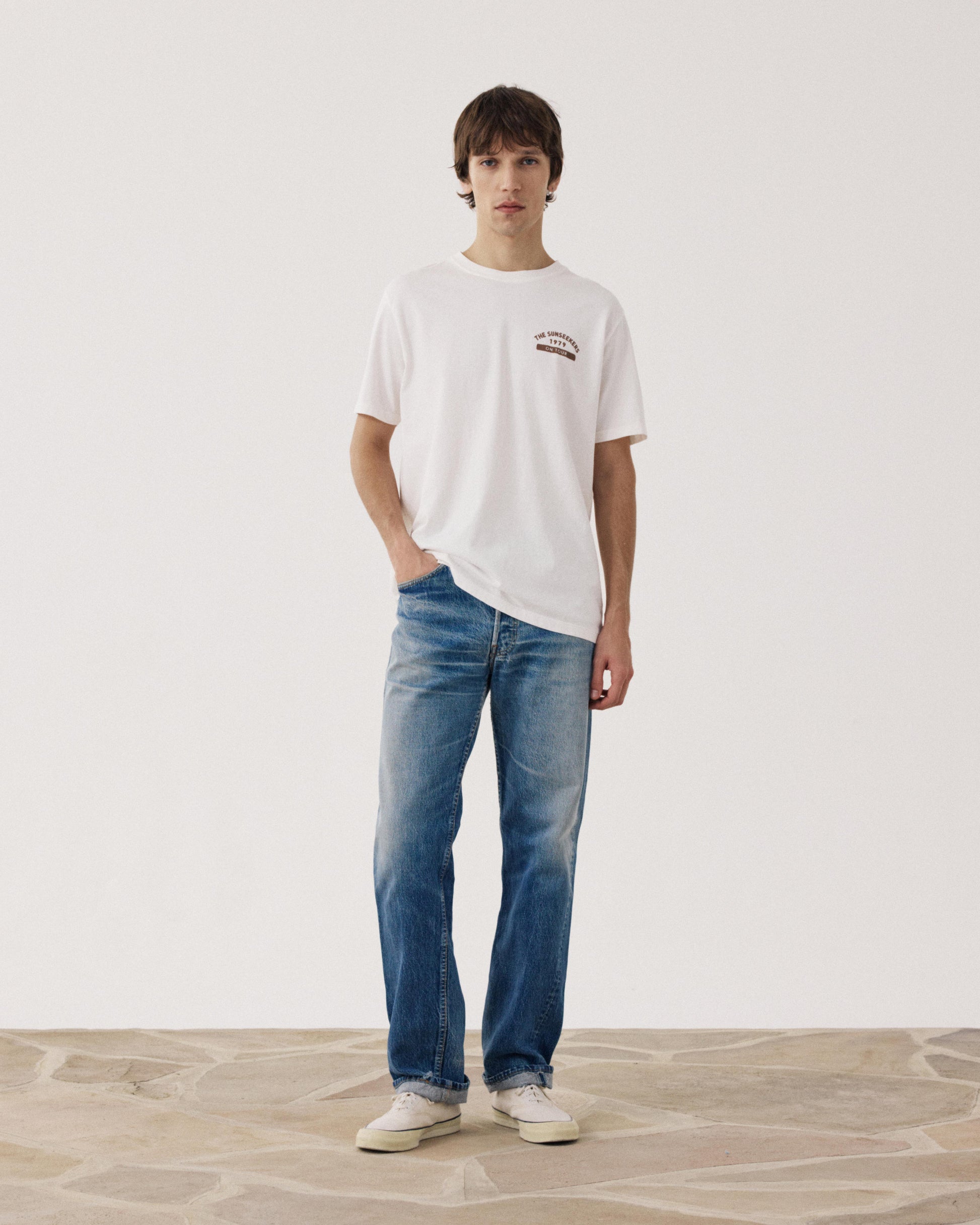 T-shirt Homme en Jersey Ecru Sunseekers BF73304-01