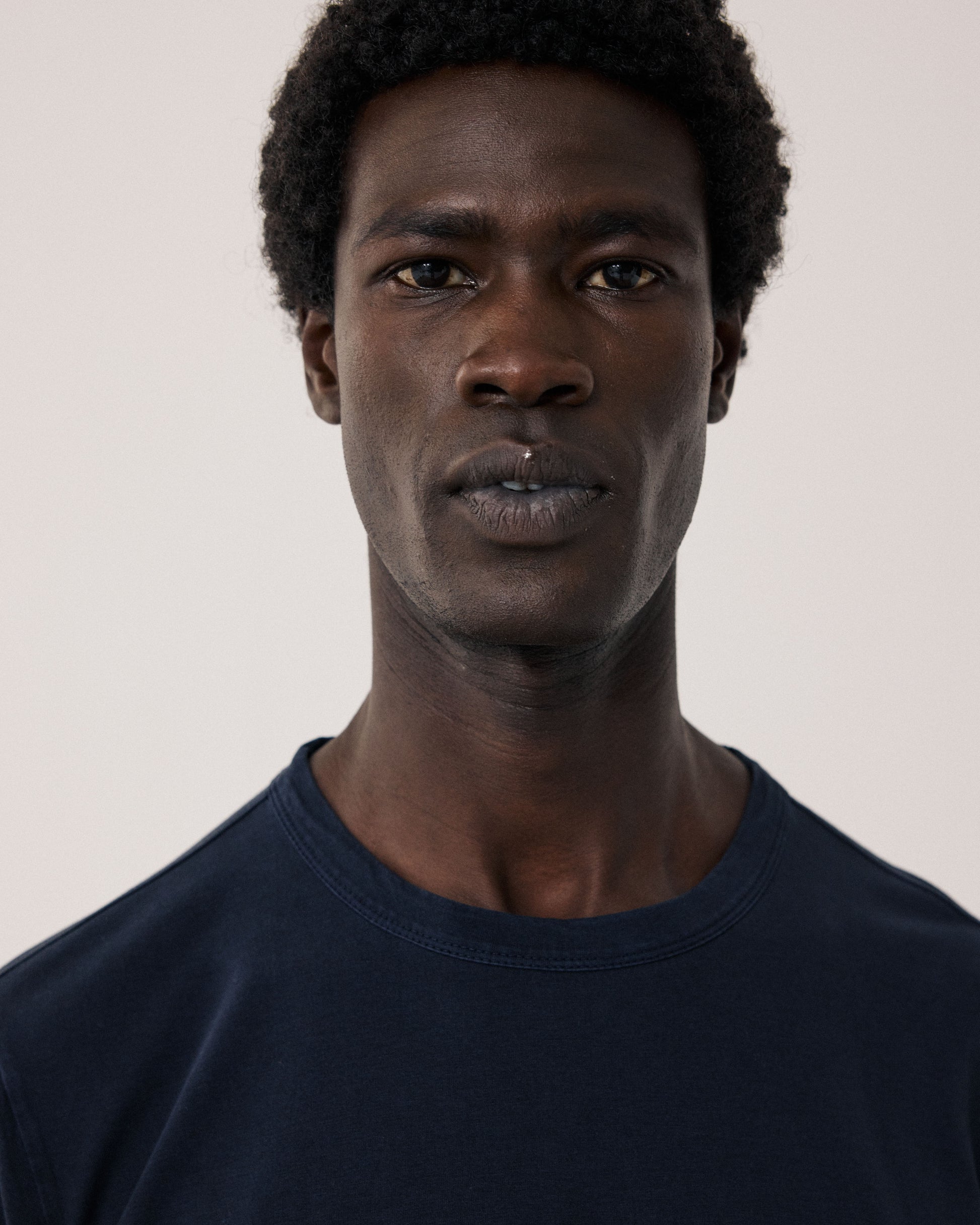 T-shirt Homme en Jersey de Lyocell & Coton Bleu Nuit