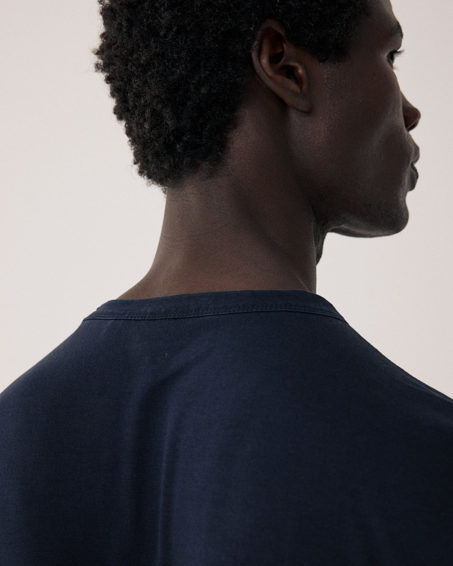 T-shirt Homme en Jersey de Lyocell & Coton Bleu Nuit