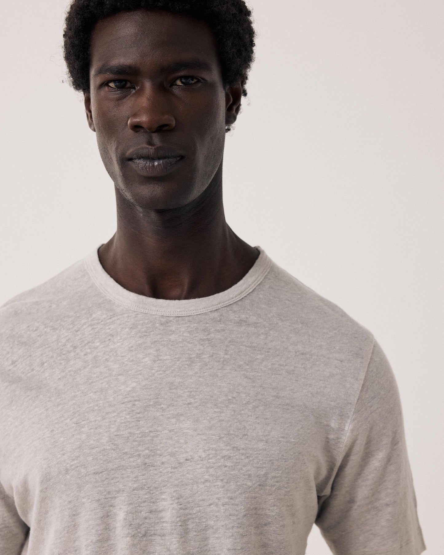 T-shirt Homme en Lin Beige Linen Crew Ss BF84307-10