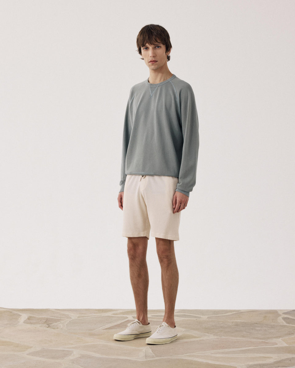 Bermuda Homme en jersey de coton gaufré vanille - Image alternative