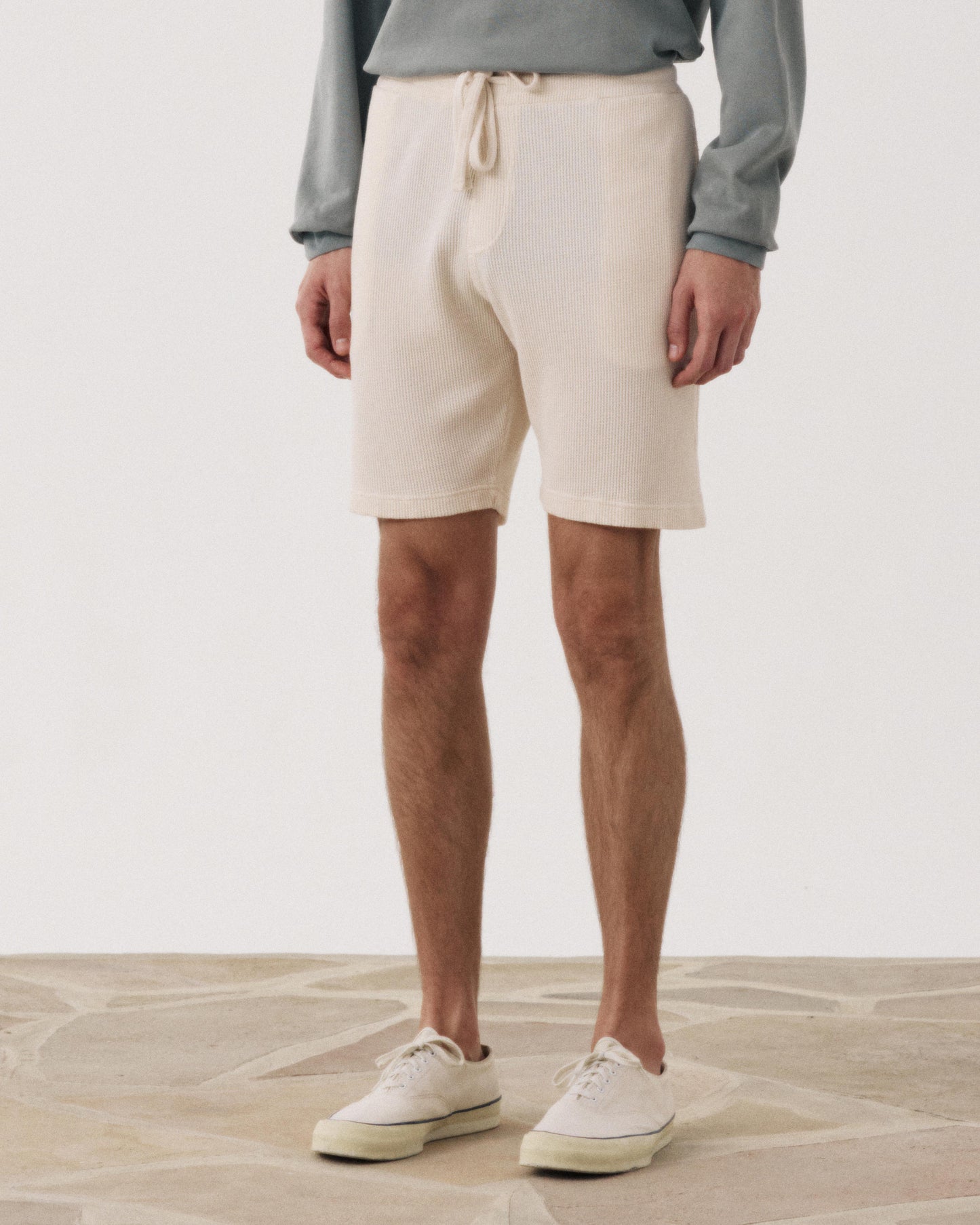 Bermuda Homme en jersey de coton gaufré vanille BF93310-01