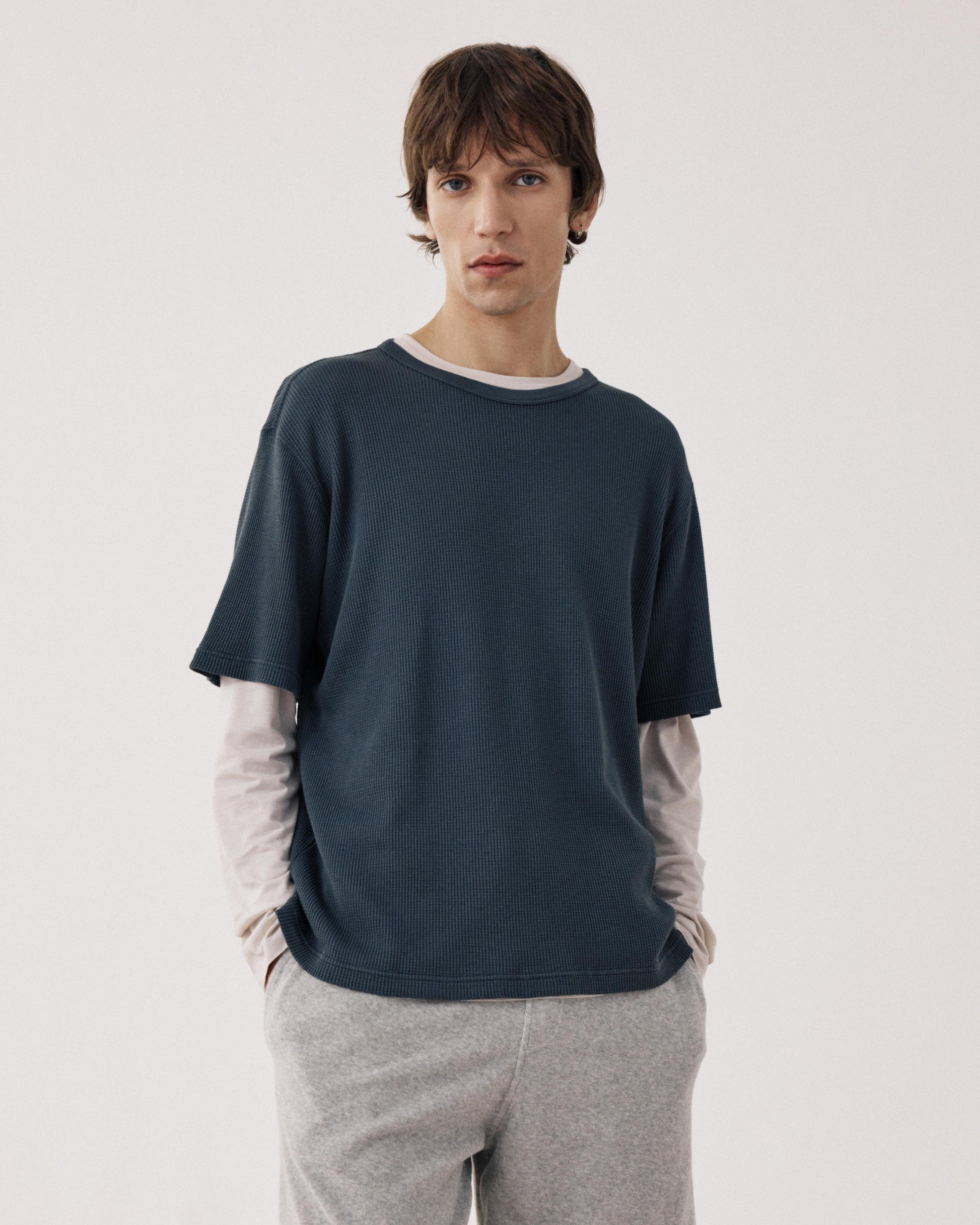 T-shirt Homme en jersey de coton Gaufré Carbone BF95310-02