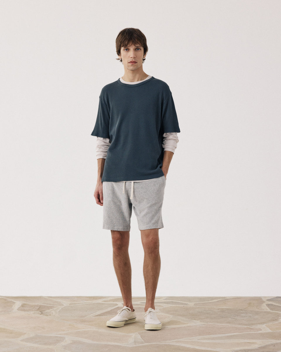 Short Homme en Eponge Gris Chiné Bouclette - Image principale