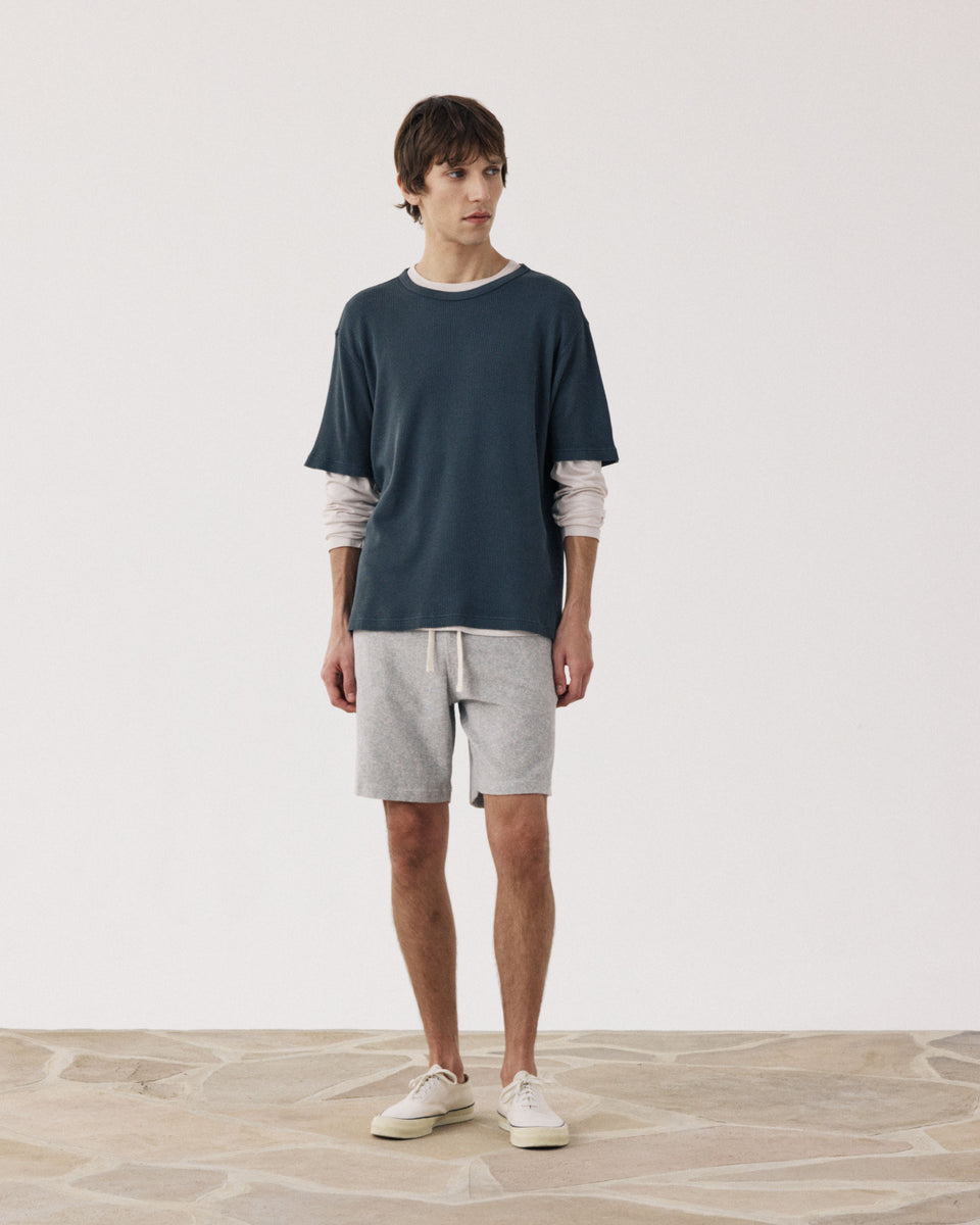 Short Homme en Eponge Gris Chiné Bouclette - Image alternative