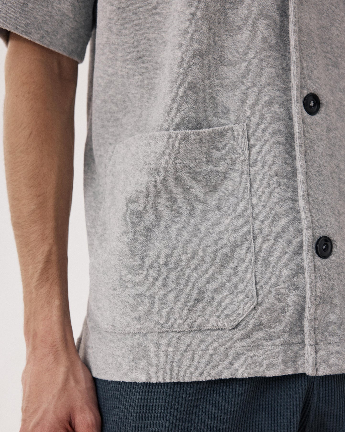 Camisa de hombre de felpa gris jaspeado BF99311-01