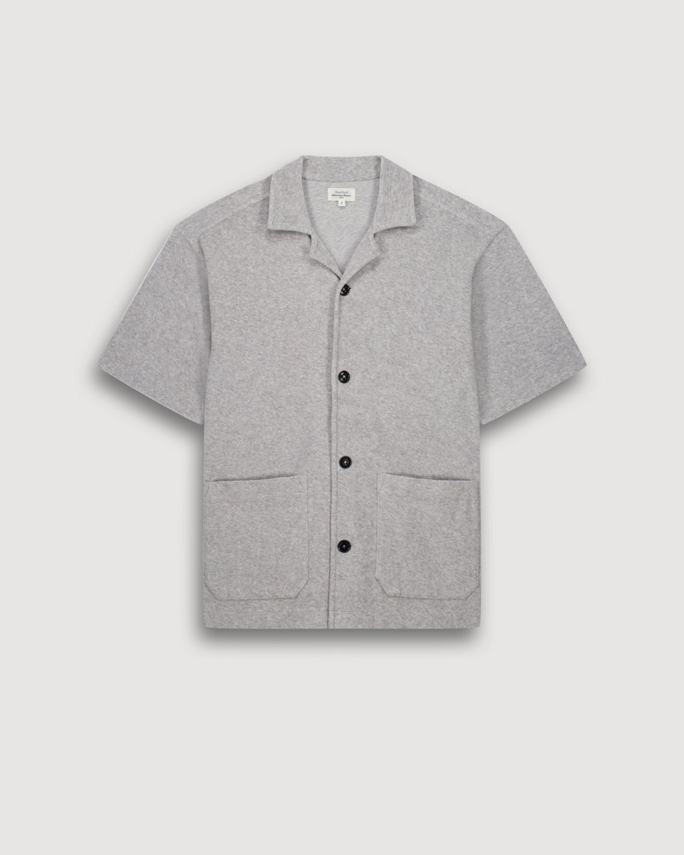 Chemise Homme en Eponge Gris Chiné Bouclette - Image 3