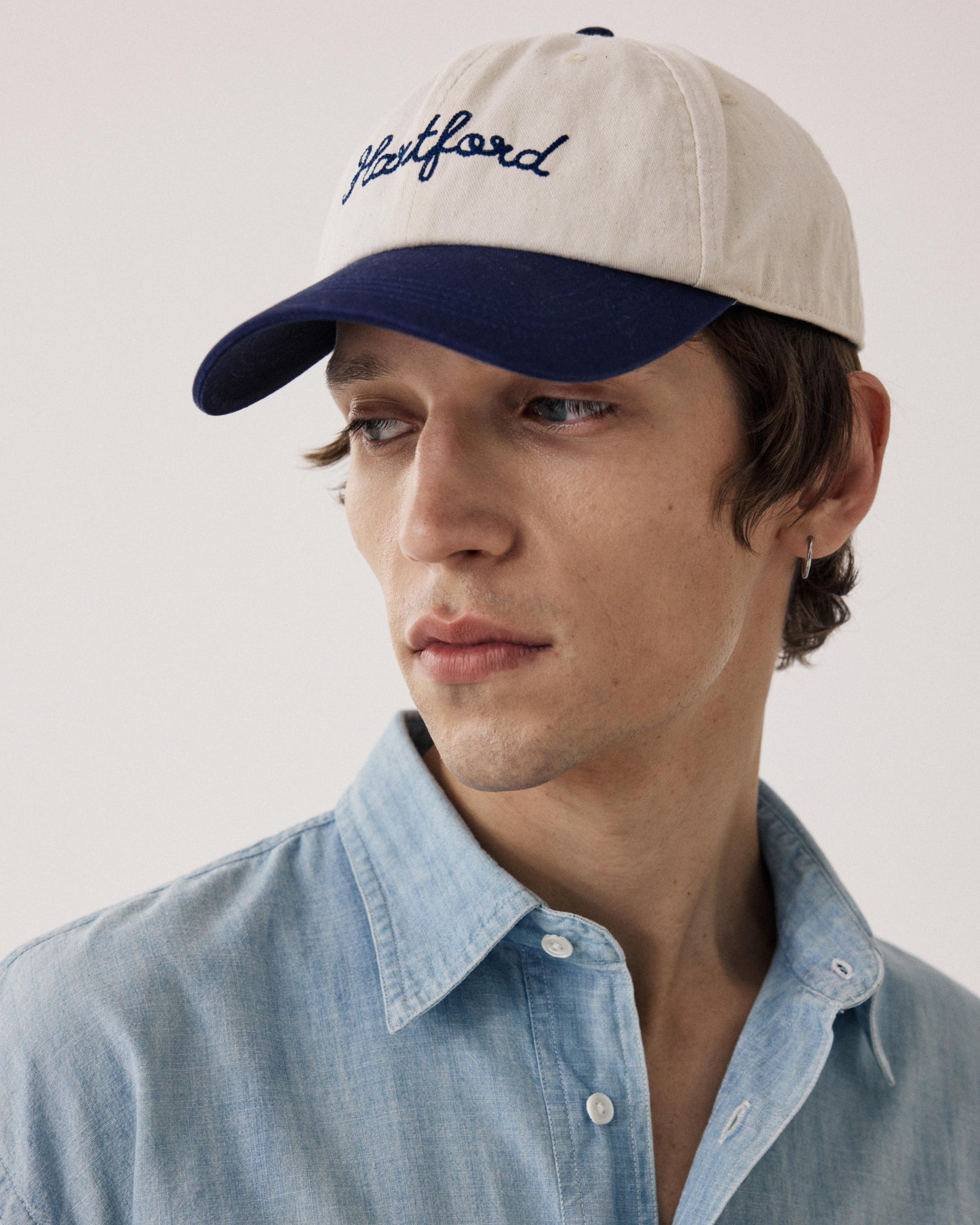 Casquette Homme en Coton Ecru & Bleu Marine Cap H BFA2400-09