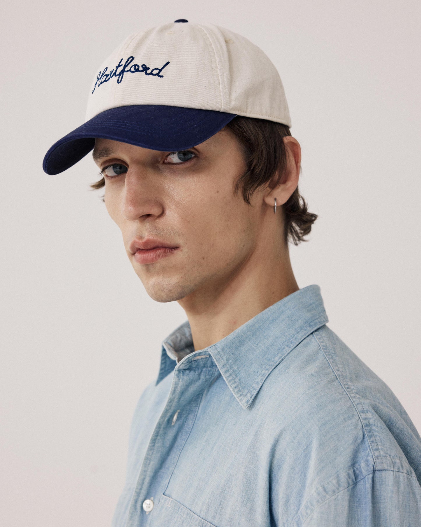 Casquette Homme en Coton Ecru & Bleu Marine Cap H BFA2400-09