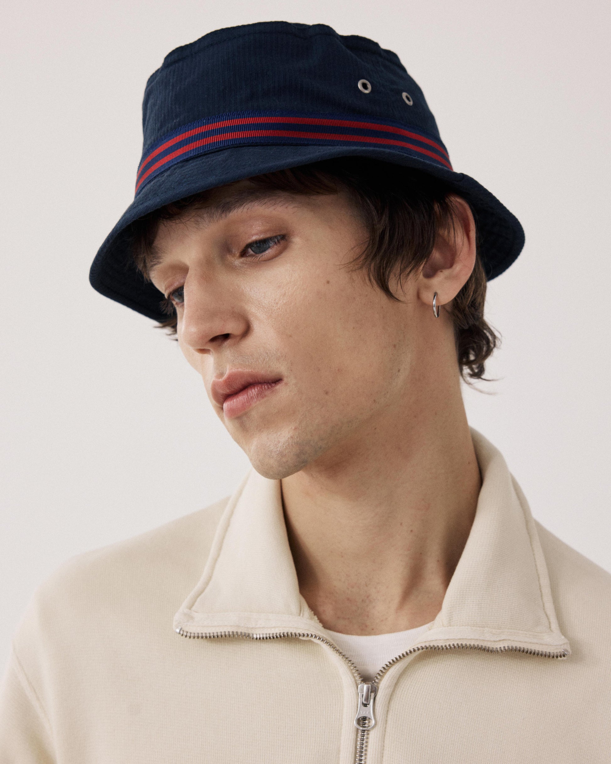 Bob Homme en Seersucker Bleu Marine BFA4405-01