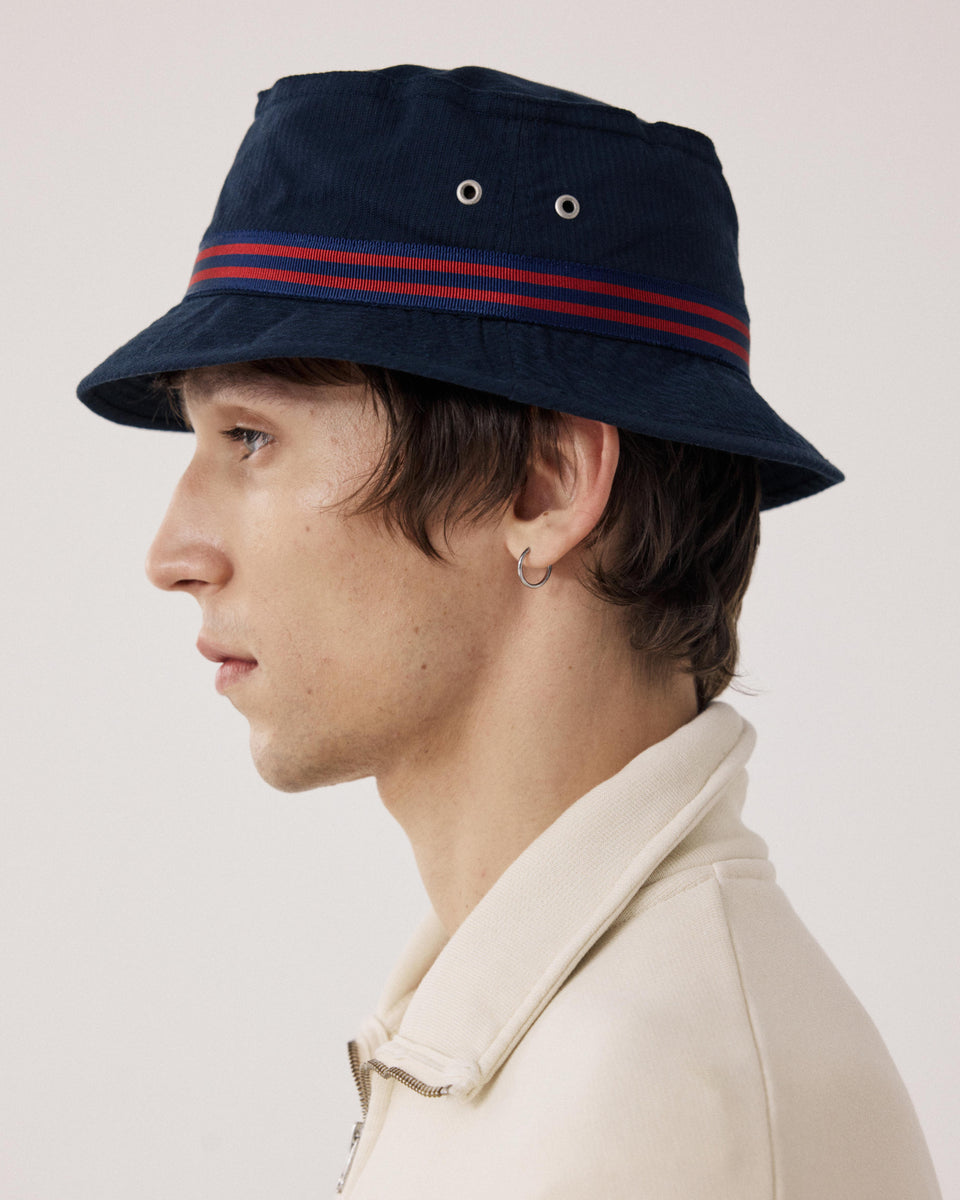 Bob Homme en Seersucker Bleu Marine - Image alternative