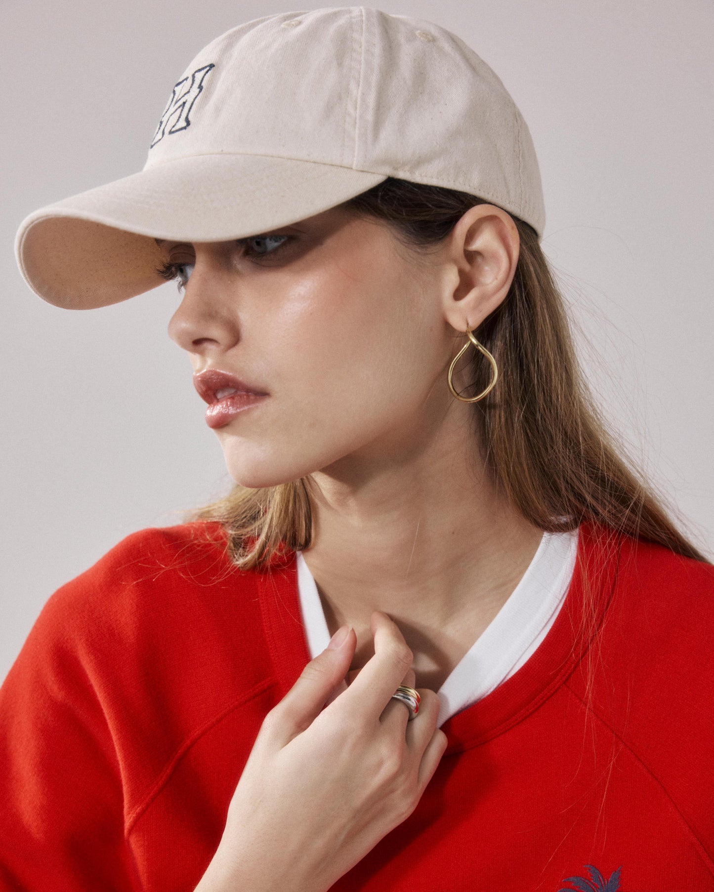 Casquette Femme en Chino Ivoire Cap H